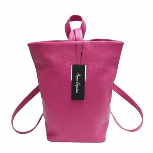  Anne ko key n unused Italian shrink leather 2WAY backpack pink cow leather leather bucket type shoulder .. rucksack Anne Coquine *Y6