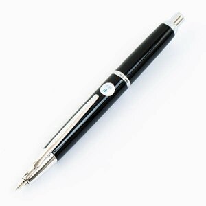 PILOT Pilot decimotesimo cap less fountain pen knock type fountain pen 18K 750 stamp F small character black writing implements stationery #36265