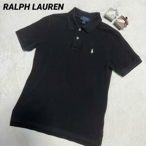 定価3万　極美品　至極の極み　ラルクローレン　ポロシャツ　黒　ブラック　希少ロゴ　T レア　イタリア　S　M　ポロ　