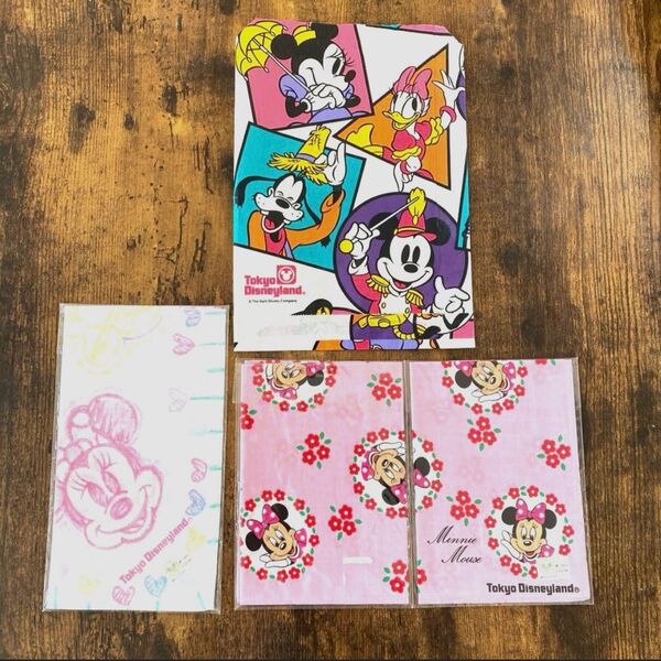 レトロ ディズニーランド ミニー ハンカチ 3枚セット