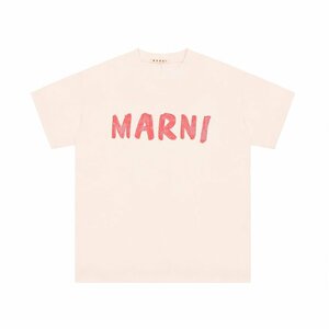 MARNI マルニ ロゴ入り コットン製 半袖Tシャツ ベージュ カットソー ユニセックス 38サイズ（155/80A）