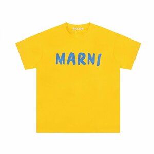 MARNI マルニ ロゴ入り コットン製 半袖Tシャツ イエロー カットソー ユニセックス 40サイズ（160/84A）