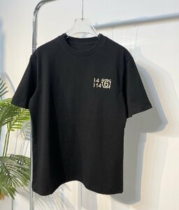 Maison Margiela/メゾンマルジェラ MM6 ｔシャツ 黒 半袖 t-shirt コットン メンズ レディース 兼用 数字 シャツ Lサイズ