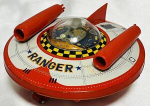 * подлинная вещь Vintage (1950-60 годы ) Ranger Alps ob Japan retro космический корабль тип аккумулятора OVNI жестяная пластина игрушка игрушка источник питания O.K текущее состояние товар 