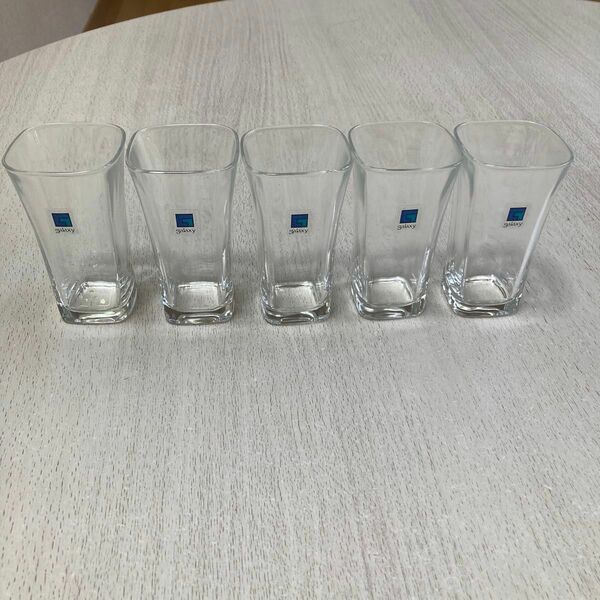 未使用品　角グラス　5客セット クリスタルガラス