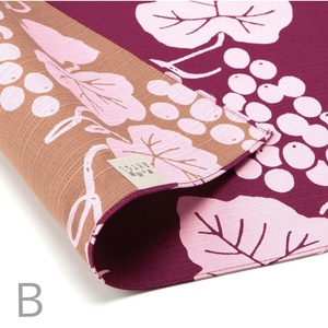 京の両面　おもてなし　ふろしき「葡萄　ワイン色」中巾　約50cm（お弁当、ランチョンマットに）　y16-054110