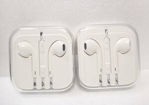未使用　送料無料 2個セット　apple　純正　イヤホン　3.5mmジャック　有線　iphone　Ear pods　