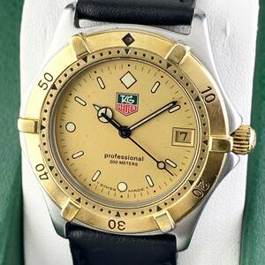 [1 jpy ~]TAG HEUER TAG Heuer wristwatch men's 964.006-2 Gold face Professional Date 200m moveable goods 