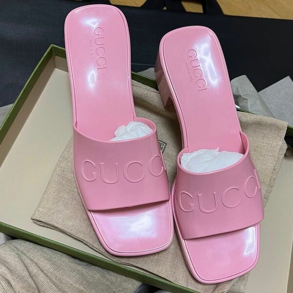 GUCCI グッチ ラバーサンダル ピンク 新品正規品 37