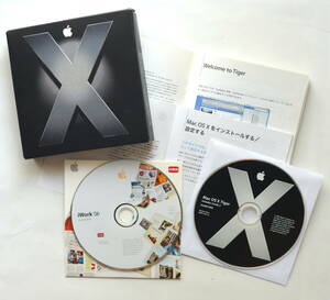 Mac OS X10.4.6 Tiger 正規販売 最終版　 フルインストール DVD 箱入り + 0SX10.4.11Combo Updata/0S9.2.2 Classic環境構築 /QT7.6 