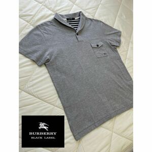 【美品】BURBERRY BLACKLABEL バーバリーブラックレーベル マリンカラー ポロシャツ 半袖 サイズ2