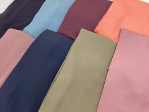 【きものや】K111 すべて正絹着物 袷 色無地　縮緬　紋織　美品多数　まとめて8枚　リメイク素材