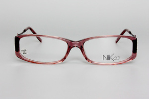 【未使用・新品】NIKo3 ニックゼロスリー セル フルリム ブラウンピンク スワロフスキー入り NK391 C-32 MADE IN ITALY