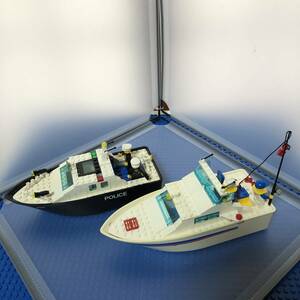 レゴ LEGO 4010 Police Rescue Boat ポリス・レスキュー・ボート + 4011 Cabin Cruiser キャビン・クルーザー 中古 City シティ