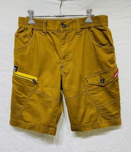 BURTLE bar toru5027 stretch Short cargo pants mustard series M size working clothes DIY thin slim shorts 