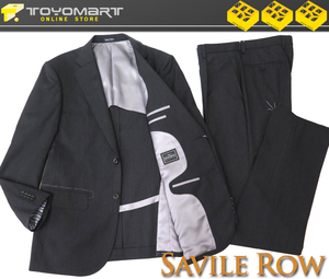 6094●Savile Row サビルロウ●SR072　新品 【DORMEUIL】 ストライプ　ストレッチ スタンダードスーツ　グレー/A6