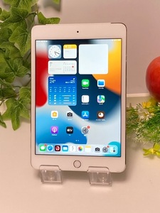 SIMフリー ドコモ iPad Mini 4 Wi-Fi + Cellular 128GB シルバー MK772J/A A1550 バッテリー良好判定☆ A6012