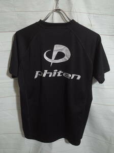 メンズ pk261 phiten ファイテン ロゴ プリント 半袖Tシャツ M ブラック 黒 トレーニングシャツ