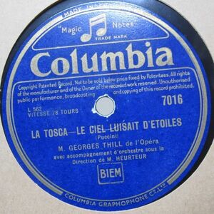SP・　英国盤・ジョルジュ ティル　Georges Thill・Le Ciel luisait d'toiles (Tosca) /Pauvre Paillasse (Paillasse) ・B-84