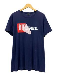 DIESEL (ディーゼル) ロゴ クルーネック Tシャツ RN 93243 CA 25594 XXL ネイビー メンズ/036