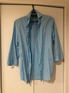 メンズシャツ 七分丈シャツ シャツ 柄シャツ 花柄 夏ファッション 水色 青 ハイストリート サファリ ビター 半袖シャツ