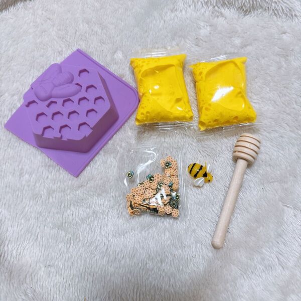 スライム 飾り はちさんセット クレイスライム パーツ 蜂蜜 シリコンモールド