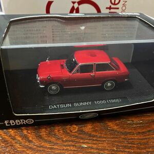 ミニカー エブロ EBBRO MMP DATSUN SUNNY サニー1000 1966 RED 1|43 保管品