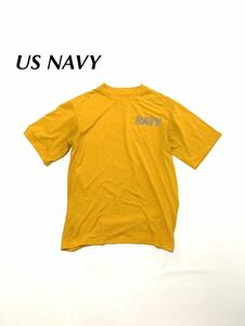 【USA製】00’s US NAVY トレーニングTシャツ イエロー 両面プリントアメリカ海軍 ミリタリー 軍物 Sサイズ まとめ　大量