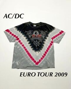 【輸入品】2000年代製 AC/DC BLACK ICE EUROPE TOUR Tシャツ タイダイ ボディ ビンテージ Vintage バンド ロック 古着 まとめ 大量