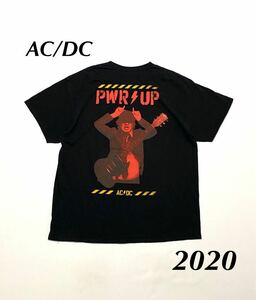【輸入品】2000年代製 AC/DC PWR UP 2020 Tシャツ 半袖 ビッグ両面プリント バンド Rock ロック 黒ボディ ブラック XL 古着 大量 まとめ