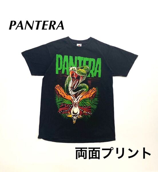【ユーロ輸入品】両面プリント パンテラ プリントTシャツ バンド ロック ミュージック ブラック Sサイズ モロッコ製 古着卸 大量出品中