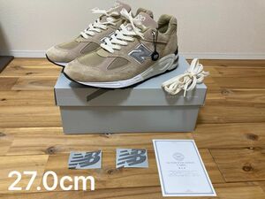 KITH new balance M990 KS2 TAN made US 27cm D ニューバランス 未使用 990 V2