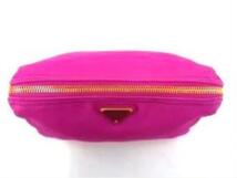 【PRADA】 プラダ ポーチ 1NA693 CANAPA FUXIA ピンク ゴールド金具_画像6