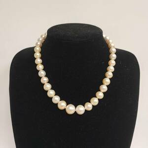 1 jpy ~[USED] south . pearl pearl necklace lady's accessory catch SILVER stamp entering gross weight 89.4g approximately 10.7-14.7mm. accessories J120237