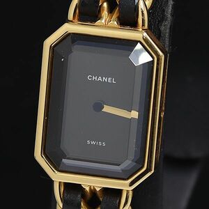 1 иен Chanel Premiere M 96261 QZ чёрный циферблат женские наручные часы KTR 0019800 5BJT