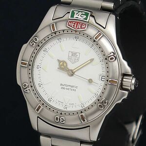 1 jpy operation superior article AT TAG Heuer 200m 699.713KA Date white face men's wristwatch OKZ 8880300