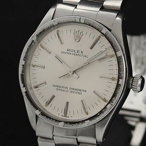1 jpy operation Rolex AT 36 number oyster Perpetual 1007 silver face round men's wristwatch TCY0009020 5JWT