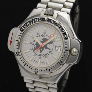 1 иен работа Hunting World compass Date QZ серый циферблат мужские наручные часы TKD 0506000 5ERT