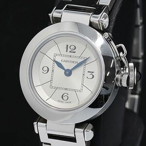 1 jpy Cartier Pacha C W3140007 QZ round silver face lady's wristwatch 0578310 5YBT INU