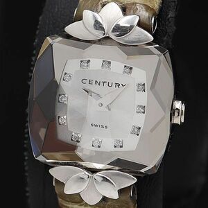 1 иен работа хорошая вещь Century QZ 12P diamond обратная сторона крышка 18K/750 серебряный циферблат 122070 женские наручные часы KMR 5002800-420 3BGT