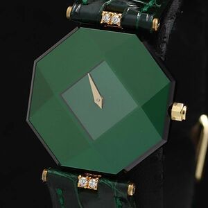 1 иен гарантия есть Century ok ta грамм 30602 YG×SS QZ обратная сторона крышка 18K/750 зеленый циферблат женские наручные часы KMR 0021010-720 3ERT