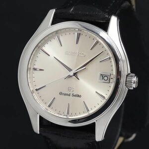 1 jpy operation QZ superior article Seiko Grand Seiko 9F62-0A10 silver face Date men's wristwatch KRK 1291400 5OKT