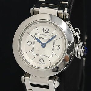 1 jpy box attaching Cartier mistake Pacha 2973453121QX QZ silver face lady's wristwatch OGH 1758900 5OKT