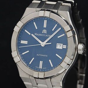 1 иен работа хорошая вещь Maurice Lacroix Icon AI6008 AT/ самозаводящиеся часы синий циферблат Date мужские наручные часы OGH 0031900 5JWT