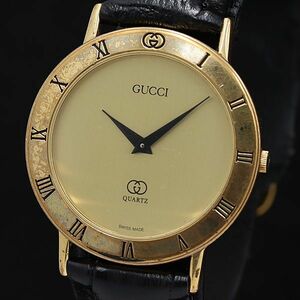 1 иен работа Gucci 3000M QZ Gold циферблат Rome n знак мужские наручные часы KMR 0333000 5YBT
