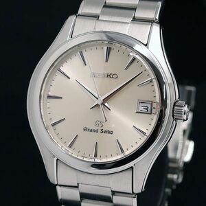 1 jpy operation QZ beautiful goods Seiko Grand Seiko 9F62-0A10 420682 silver face Date men's wristwatch KRK 0050600 5ERT