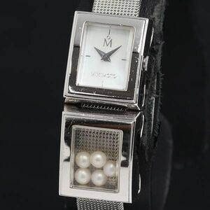 1 jpy operation superior article Mikimoto QZ pearl 100935 shell face lady's wristwatch KRK 0572000 5ERT