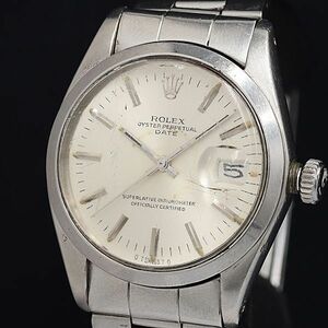 1 jpy operation Rolex oyster Perpetual Date 1600 5236160 AT/ self-winding watch silver face men's wristwatch OGH 0097020 5BJT