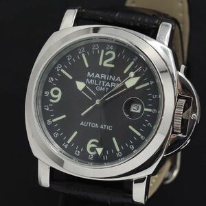 1 иен работа хорошая вещь Marina мм ta-reAT/ самозаводящиеся часы GMT 300M чёрный циферблат Date мужские наручные часы KRK 0539000 5ERT