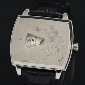 1 jpy operation hand winding superior article regular price approximately 28000 jpy Disney Mickey Mouse Y204-5000 reverse side ske white face men's wristwatch KRK 2000000 5NBG2